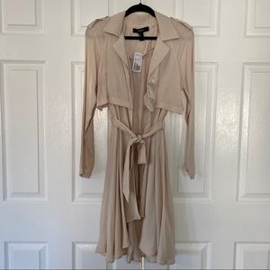Forever 21 Cream Wrap Trench Cardigan sz S NWT